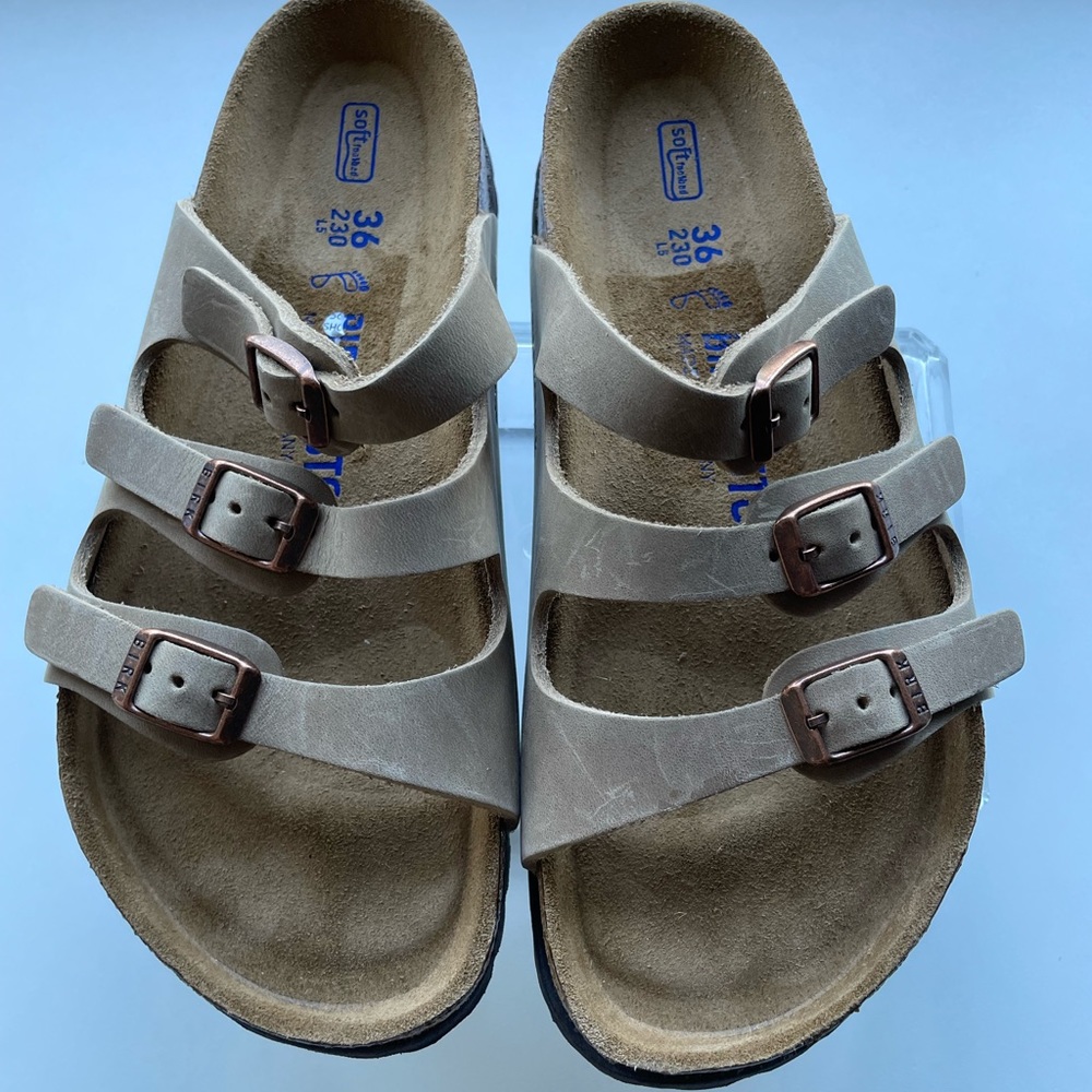 Birkenstock Florida Softbed Leather Sandals Size 5.5-6